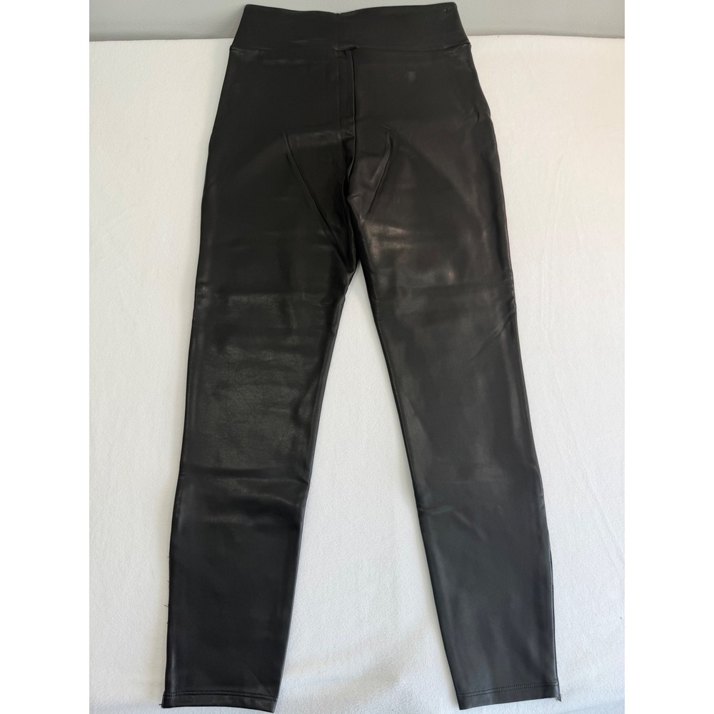 Abercrombie & Fitch Faux Leather Pants Women M Black Ankle Zip High Rise Classic - Picture 2 of 9